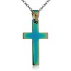 Aienid Stianless Steel Multicolor Cross Pendant Necklace for Women Men