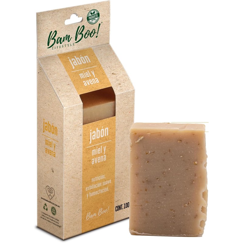Jabón Artesanal Natural Miel y Avena 100 g Bam Boo