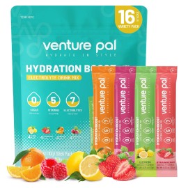 Unbranded Venture Pal Vitamin Electrolyte Hydration Drink Mix, Sugar Free, Vegan, 16 Count