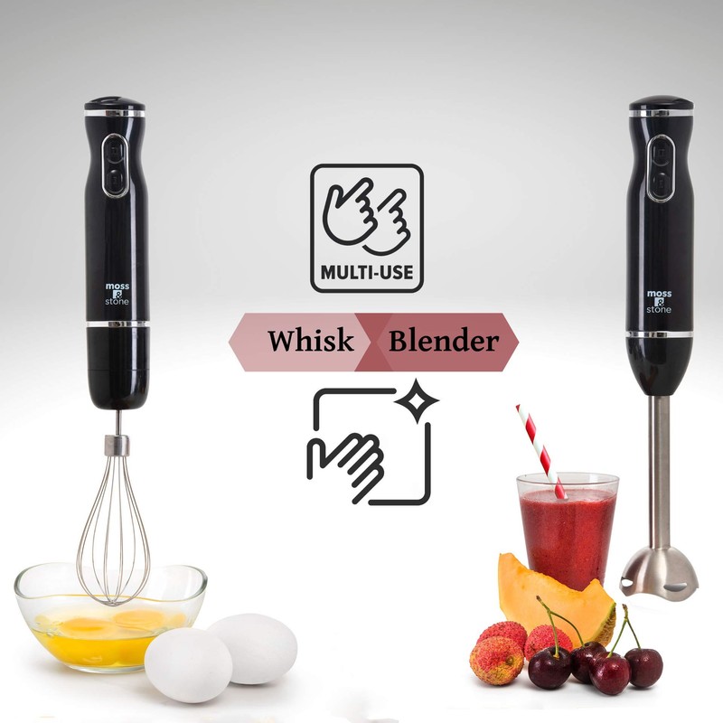 Moss & Stone Hand Blender With Egg Whisk, Powerful 300-Watt