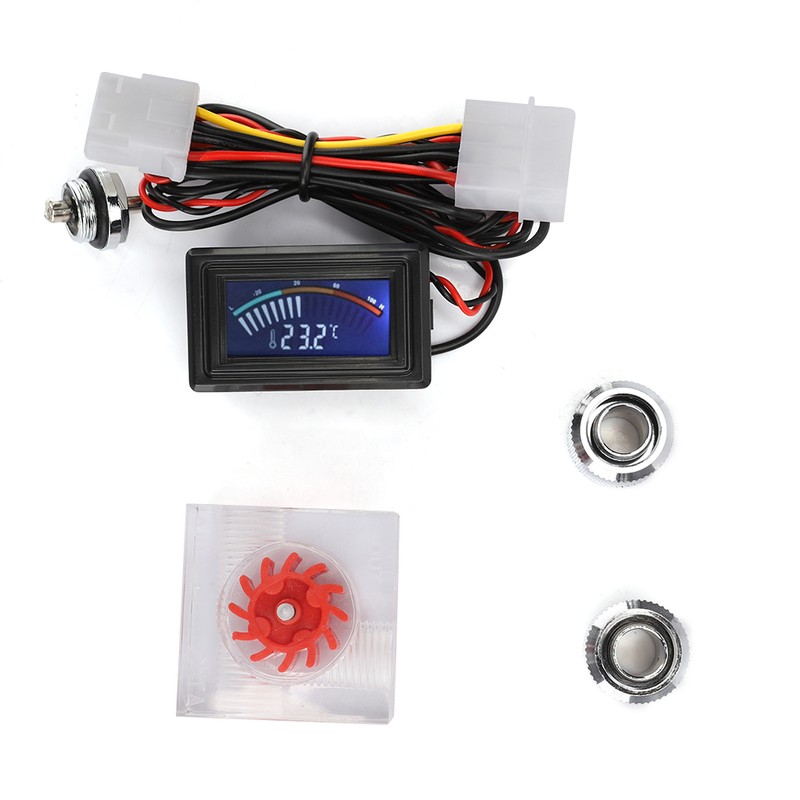 Computer Water Cooling Thermometer Flowmeter Set for Tubes / Connectors