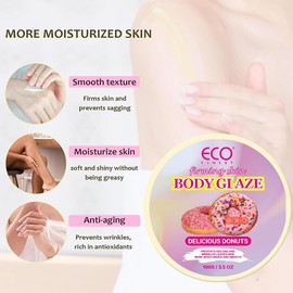 ECO finest Body Glaze, Body Moisturizing Cream, Gentle Moisturizing, Moisturizing Skin, Suitable for All Skin Types, Suitable for Both Men and Women - Sweet Donut Fragrance