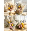 2‑Pack Shatter‑Resistant Vase Set with Natural Dried Flowers, Black and