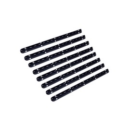 QCAA Solid Brass 90 Degree Small Piano Hinge Wooden Jewery Box, Cabinet Closet, 150mm x 7mm, Matte Black, Made in Taiwan, 8 Pack