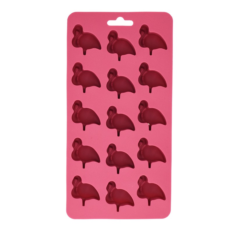 Fewo 15-Cavity Flamingo Ice Cube Tray, Food-grade Silicone Mold for