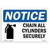 OSHA Notice Sign - Notice Chain All Cylinders Securely |