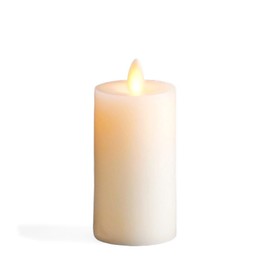 Napa Home & Garden LIGHTLi Moving Flame Advanced Battery-Operated LED Indoor Wax Pillar Candle, Ivory, 2" x 4"