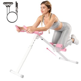 Ab Machine,Home Gym Systems,Ab Workout Equipment, Adjustable Ab Trainer Machine for Abs Workout at Home Gym, Foldable, Knee Protection, Abdominal Trainer for Stomach