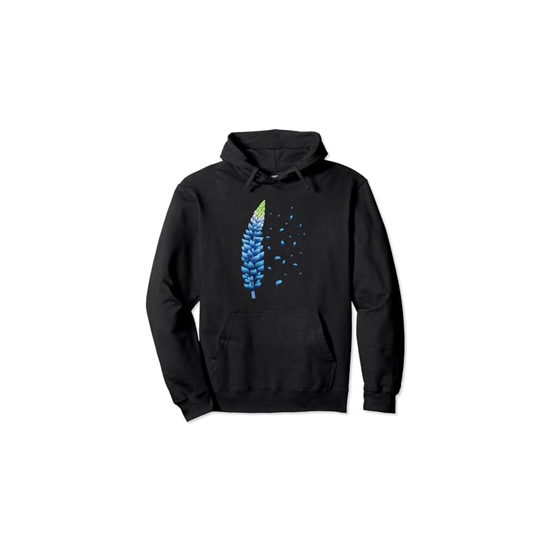 Schönes blaues Blumen-Design – blaue Motorhaube Pullover Hoodie