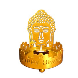 Diwali Shadow Diya Indian Lord Buddha Tea Light Holders for Diwali Decoration Gift Traditional Dawali Shadow Lamps Religious Tealight Candle Holder Return Gifts for Indian Housewarming Pooja Favor