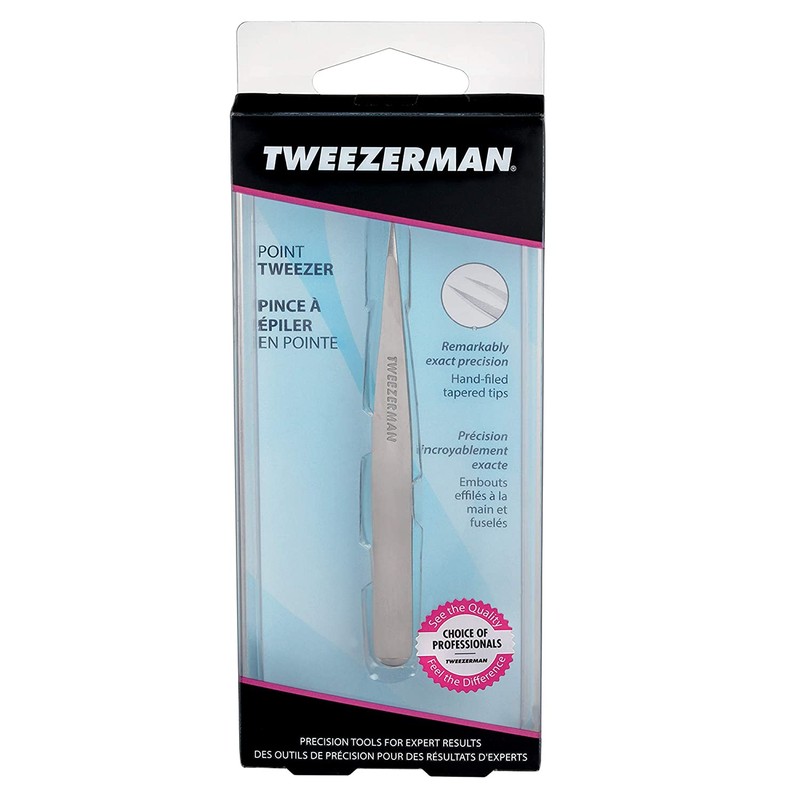Tweezerman Stainless Steel Point Tweezer in Assorted Colors