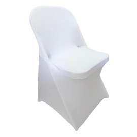 iEventStar 2pcs Spandex Folding Chair Cover Covers Stretch Chair Protectors for Wedding Party Events (2, White)