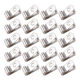 ZORZA 20Pcs 304 Stainless Steel R Type Cable Clamps Rust-Proof & Moisture-Resistant Metal Cable Clips for Secure Cable Fixing Ideal Wire Management Solution for Electric Wires,Single Pipe Clamps