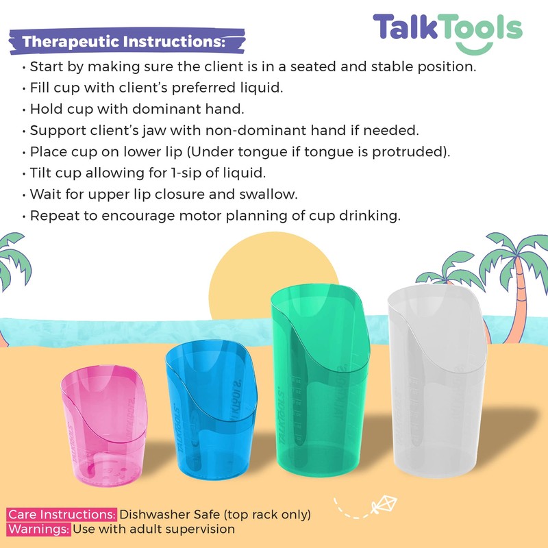 TalkTools® Tazas de entrenamiento de terapia Cut-Out Cups (3 onzas