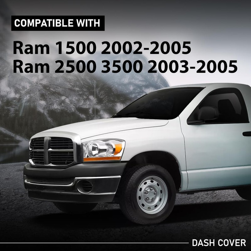 LQI TPE Dashboard Cover, Compatible with Dodge Ram 1500 2002-2005/Dodge