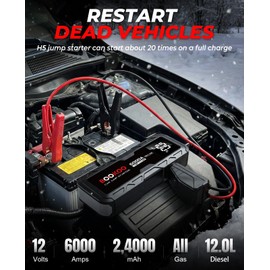 BOOKOO 6000A 12V Jump Starter for Car Boat Lawnmower