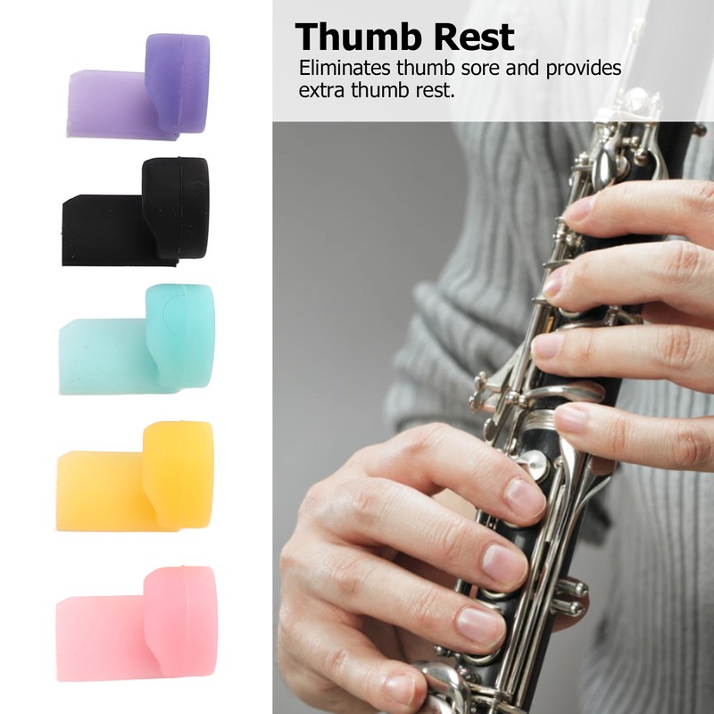 5Pcs Clarinet Thumb Rest Cushion Silicone Protector Instrument Accessory Set