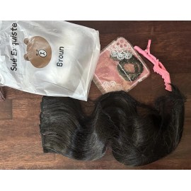 Sué Exquisite 4PCS Clip in Long Soft Glam Waves , #2 natural black synthetic 16"
