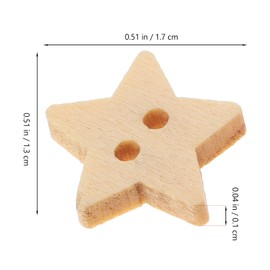 Healifty Pack of 200 Wooden Buttons Star Buttons Decorative Buttons Embellishments 2 Holes Buttons for DIY Sewing Craft Clothing