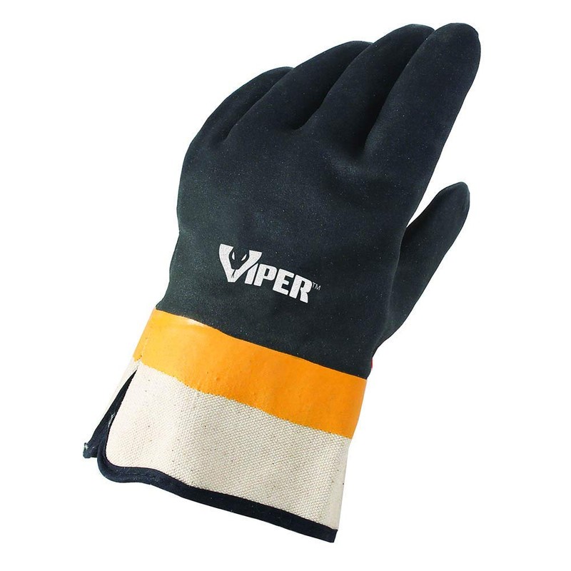 Galeton Viper XL Double Coated PVC Gloves Safety Cuff Black