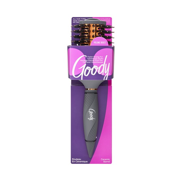 Goody Large Thermal Round Brush - For All Hair Types - Faster Drying for Voluminous Styles with Less Pain, Effort, and Breakage - Pain-Free Hair Accessories for Women, Men, Boys, and Girls