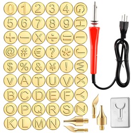Wood Burning Tip Set, 26 Letters Wood Burning Tip Kit Copper Letter Number Soldering Iron Stencils DIY Embossing Carving Head Tools Wood Burning Set for DIY Embossing and Carving Crafts Wood Burning