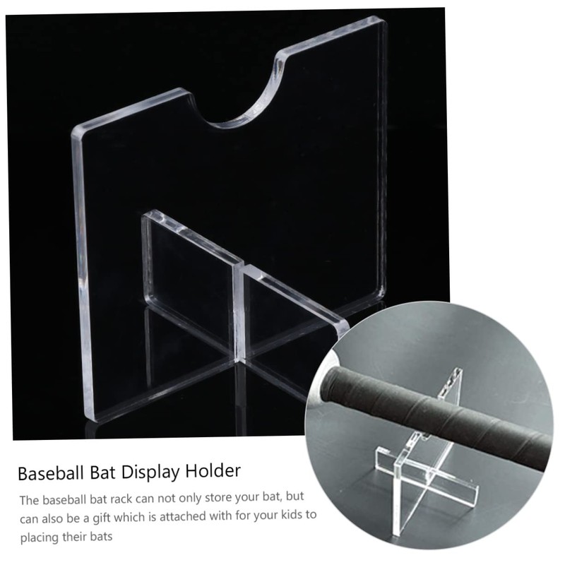 Totority 2pcs Acrylic Baseball Bat Display Holder Horizontal Desktop Rack