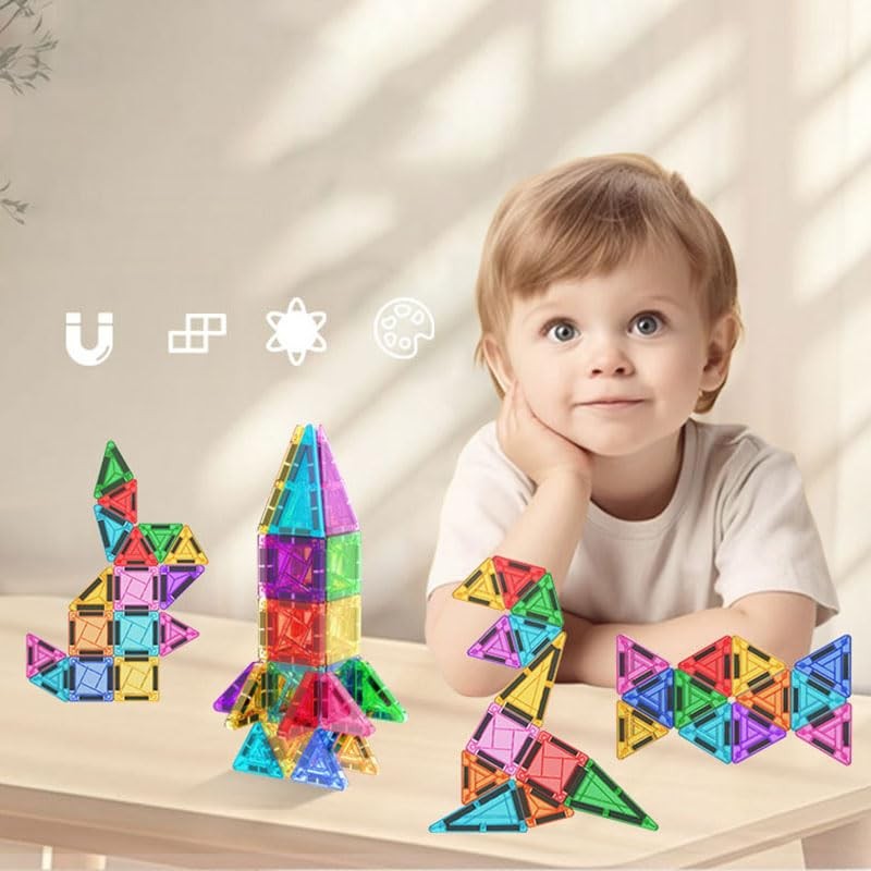 42 Pcs Mini Magnetic Tiles Building Blocks Toys