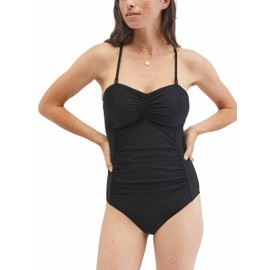 Motherhood Maternity womens Mama Prima Post Pregnancy Compression Clipdown Nursing Upf 50+ One Piece Swimsuit, Black, X-Large US