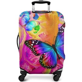Butterfly Suitcase Cover for Butterfly Lover,Suitcase Protector Elastic Luggage Anti-scratch (Color 2, Small (18-20in))