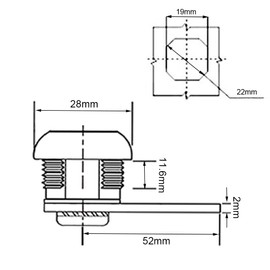 KREDHONG 2 Pcs Gas Meter Lock Cam Lock Stainless Steel Metro Train Door Lock Multifunction Electric Cabinet Lock with Triangle Socket Key for Trash Bin Elevator (A Triangle Socket Key)