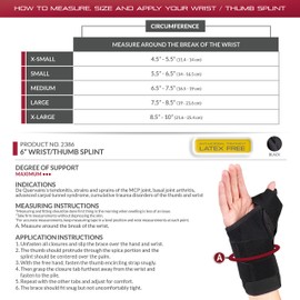 OTC Wrist-Thumb Splint, 6-Inch, Select Series, Large (Right Hand)