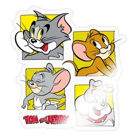Spreadshirt Tom And Jerry Four Friends Stickers 10 x 10 cm Glossy Transparent