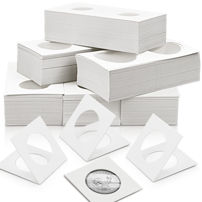 Nexxxi 300 Pcs Cardboard Coin Holder, 6 Sizes 2" x