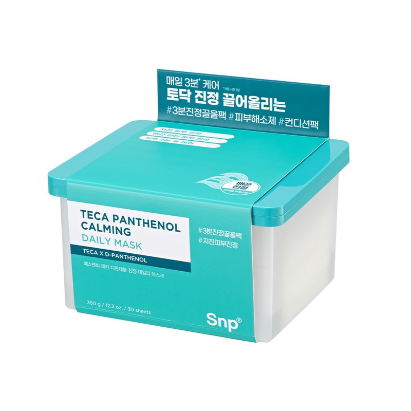 SNP Teca Dipanthenol soothing daily mask pack 30 sheets, 1