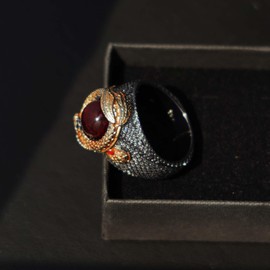 MayiaHey Dragon Ring, Rhinestone Gold Dragon Ring for Men, Norse Viking Dragon Animal Ring Dragon Jewelry, Iced Out Celtic Dragon Ring Hip Hop Dragon Band Ring Punk Dragon Ring for Boys