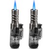 LcFun Torch Lighter 2 Pack Windproof Adjustable Single Jet Flame