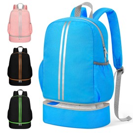 HowFly Gym Backpack, Gym Bag for Women Men, Sport Backpack with Shoe Compartment, Athletic Beach Swim Workout Bag