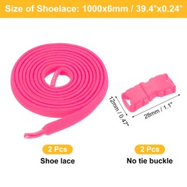 sourcing map 4 Pack Elastic Tieless Shoe Laces No Tie Flat Shoelaces Stretch Shoes Strings for Adults Sneakers, Rose