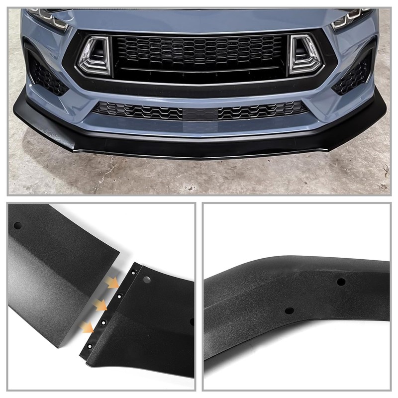 Fancemot Matte Black Front Bumper Lip Compatible with Ford Mustang