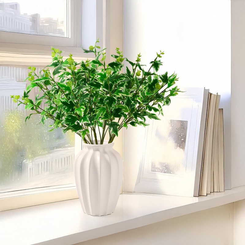 Faux Greenery Stems,6pcs Spring Faux Branches Plants for Vase,Artificial Plants