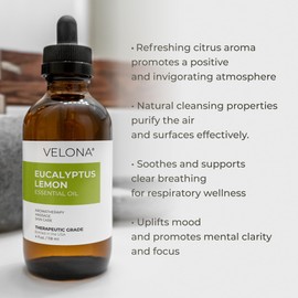 Eucalyptus Lemon Essential Oil by Velona - 0.5 oz | Therapeutic Grade for Aromatherapy Diffuser Undiluted