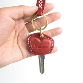 Fullibars Key case compatible with Vespa GTS Super Primavera Sprint Sei Giorni GTV keyless, GTS300 GTS250 GTS150 GTS125 GTV300 250 LX 50 125 150 protective key fob leather, Red (for keys)