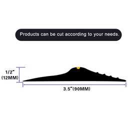 20Ft/6M Universal Garage Threshold Seal Strip, Garage Door Bottom Weatherproof Strip Rubber DIY Weather Stripping Replacement, Not Include Sealant/Adhesive (Black-Yellow Line)