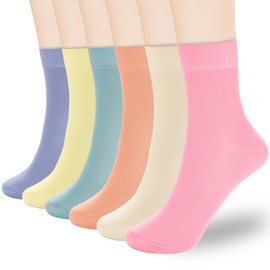 Corlap Womens Thin Cotton Socks - 6 Pairs Above Ankle Crew Bootie Dress Socks Gift Box