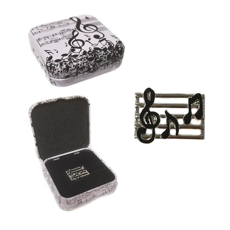 REGALOS LLUNA Metallic Pin 18 mm Sol Key Black Musical