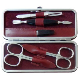 Tenartis 326 5-Piece Manicure Case Genuine Leather Bordeaux Nappa