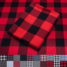 Pico Textiles 1 Yard Red and Black Buffalo Plaid Checkered Flannel Fabric - 60" Wide - 100% Cotton - Sold by The Yard - for Shirts, Scarves, Pajamas & Receiving Blankets