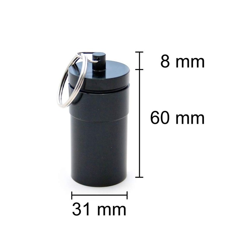 Pill Box Black 68 x 31 mm Pill Box Key