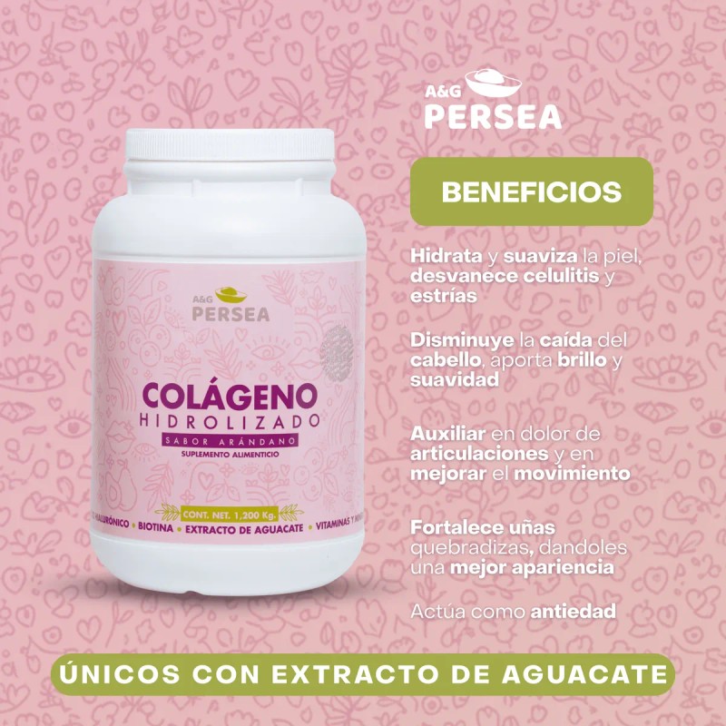 A&g Persea- 2 Colageno Hidrolizado Sabor Arandano 1.2 Kg C/u